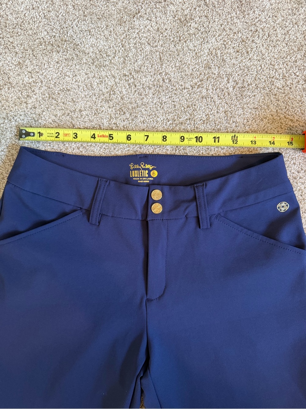Lilly Pulitzer Luxletic Cameron Navy Skinny Performance Pants Stretch Preppy - Picture 9 of 11